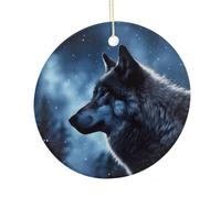Lonely Wolf Ceramic Ornament Hanging Decor
