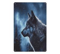 Lonely Wolf Metal Tin Sign Iron Painting Wall Decor
