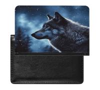 Lonely Wolf Passport Holder Cover Wallet RFID Blocking Leather Passport Wallet Passport Cover Passport Protector Credit Card Hold Travel Accessories