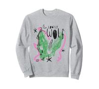 Lonely Wolf Skull Retro Illustration Art Sweatshirt