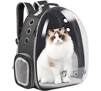 LONENESS Cat Carrier Backpack for Small Medium Cats & Puppies, Travel & Outdoor Use (Black)