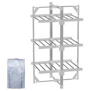 LONENESSL Electric Heated Clothes Airer, 3-Tier Drying Rack Indoor, Folding Aluminium Shelves, Freestanding Heating Rack for Shirt, Towel, Socks, Shoes