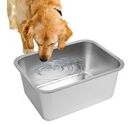 Lonepetu 3 Gallons Large Dog Water Bowl, Stainless Steel Metal Dog Bowls, Large Capacity Pet Food Bowl Water Dish for Indoor and Outdoor Universal for Medium to Giant Dogs