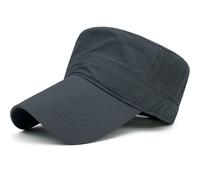 Loneshark Long Brim Military Hat Mesh Back Cadet Cap Army Flat Top, Grey, XL/XXL