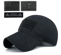 Loneshark Mens Camo Baseball Hats with American Flag USA Patch Tactical Operator Patriotic Caps US Army Military OCP Ball Hat, Army-Black-bg, One Size