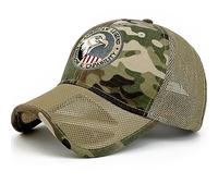Loneshark Mens Camo Mesh Baseball Hat American Flag USA Eagle Tactical Operator Patriotic Caps US Army Military OCP Ball Hats, American-Flag-USA-Eagle-Woodland, One Size