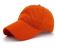 Loneshark Mens Full Mesh Long Bill Baseball Hat Summer Fishing Running Quick Dry Womens Funny 3.5" Long Brim Sun Ponytail Cap, Blaze-orange, One size