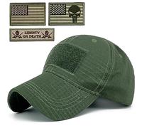 Loneshark Tactical Camo Hat with American Flag Skull Patch, Army-aqua-lg, One size