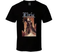 Lonesome Elric of Melnibone Fantasy Book Series ArtworkT Shirt Black