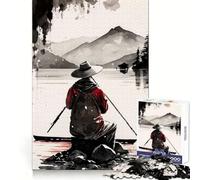 Lonesome Fisher 1000 Pieces Jigsaw Puzzles for Adults Recall Boost Good Thick Real Challenge Art Display (38x52cm)