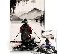 Lonesome Fisher 1000 Pieces Jigsaws Adults Puzzles Mental Sharp Fade Resist Home Fun Evening Game (50x75cm)