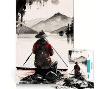 Lonesome Fisher 1000 Pieces Puzzles for Adults Serene Game Quality Print Pattern Build Home Display (38x26cm)
