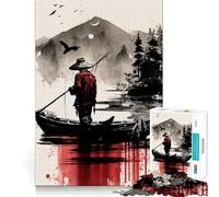 Lonesome Fisher Jigsaw Puzzles for Adults1000 Piece Logic Skill Precise Connection Family Bond Home Decor (38x52cm)