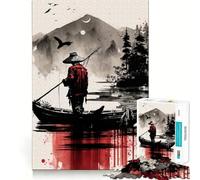 Lonesome Fisher Jigsaws 1000 Pieces for Adults DIY Fun Clean Connection Pattern Build (38x26cm)
