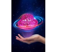 Lonexo AeroSpin X1 Hand Operated Flying Boomerang Toy Drone for Kids, 360° Hands-Free Motion Sensor Mini UFO Ball with LED Lights, Easy Indoor Safe Fun for Ages 6 7 8 9 10+ BoysToy (Pink)