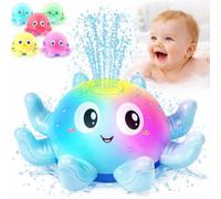 Lonexo Baby Bath Toys, Octopus Sensory Light Up Bath Toys, Automatic Induction Spray Water Toys, Bath Time Shower Gifts for Baby Girls Boys（Blue）