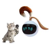 Lonexo Cat V2 Interactive Cat Ball Toy, Fun Tracker, Automatic Rolling Chase Ball with attachment ring, Rechargeable, attach your desired toy dogs and cats toy gift(grey white)