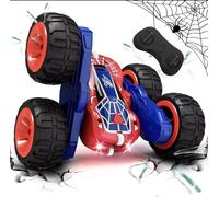 Lonexo MagiCar RC Stunt Car for Boys and Girls Age 3+, Featuring 2.4 GHz Wireless Control, 360° Rotating Stunts, Rechargeable, Ideal for Indoor Outdoor Play, Christmas and Birthday Gifts (Spider Man)
