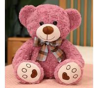 Lonexo Plush Teddy Bear, 35/50/60 cm, Cute Classic, with Bow Tie, for Kids, Girls, Lover Gifts, gift for boy toddler Christmas birthday gift (35cm Purple)