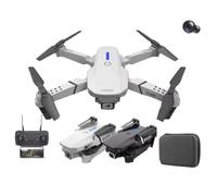 Lonexo V3 Drone E88 4k Dual wide-angle HD camera Strong Hold Foldable RC quadrotor helicopter Rechargable Camera-free children's toys (White)