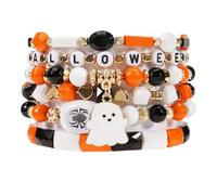 Lonext Halloween Bracelets Stackable Heishi Beaded Stretch Bracelets, L, Acrylic, no gemstone