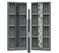 Lonfish 25-in-1 Precision Screwdriver Set, 24pc S2 Steel Bit Kit with Magnetic Driver, Aluminum Storage Box, Grey Hex Head, Electronics Repair Kit