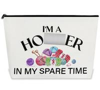 Lonfliness Crochet Gifts Makeup Bag Crochet Knitting Gifts for Crochet Lovers Crocheters Knitters Women I'm A Hooker Cosmetic Bag Travel Organizer Pouch for Purse Crochet Accessories and Gadgets,