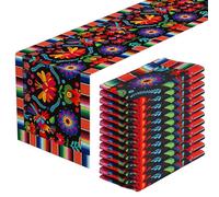Lonfliness Linen Mexican Fiesta Table Runner 12 Pack 72×13in Long Cinco de Mayo Farmhouse Runner Dia De Los Muertos Runners Kitchen Dining Home Table Decoration Day of The Dead Decor and Supplies