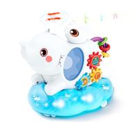 lonfypeng Baby Elephant Musical Crawling Toy with Lights, Sounds, Blowing Ball, Infant Sensory Toys, Birthday Gifts for Kids Boy Girl 3 4 5 6 7 8 Years