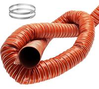 Long 13ft High Temperature Resistance Dryer Exhaust Hose, Flexible Duct Vent Kit with Steel Wire & Clamp,HVAC Air Duct Replacement For Tight Space,(32mm(1 1/4"))