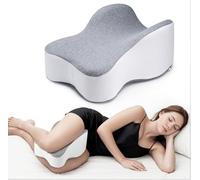 Long 14” Knee Pillow for Side Sleeper Fully Support Thighs and Knees for Required Knee Separation- Leg Pillow for Side Sleeping Between Legs Aligns Spine- Large, Gray