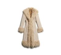 Long Afghan Coat with Faux Fur Lining for Women Superdry Marron S