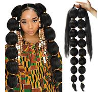 Long Afro Puff Bubble Ponytail Extension for Black Women,Two Packs Pony Tail Protective Style Kinky Straight Ponytail Lantern 34 Inch Ponytail Extension Hair Piecesfor Girl (34 Inch,Two Pack 1B)