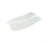 Long Anti Bee Gloves Pair Featuring Sheepskin and Ventilation Mesh Fabric with Elastic Cuffs for Comfortable, Secure Fit (white XL)