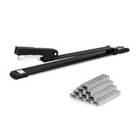 Long Arm Stapler, 25 Sheet Capacity, Long Staplers for Booklet or Book Binding, Black