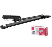 Long Arm Stapler,Stapler Long Arm Full Strip with 300 Mm Reach Capacity 25 Sheets Heavy Duty Home Office Desk Stationery Craft School (Black)