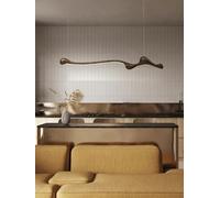 Long Ash Wood Pendant Lights Dimmable Indoor Decoration Hanging Lamp Kitchen Island Dining Living Room Office