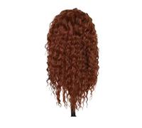 Long Auburn Wigs For Women Synthetic Curly Wig With Free Part Bangs For White Woman Ginger Drag Queen Cosplay(Auburn Brown 2)