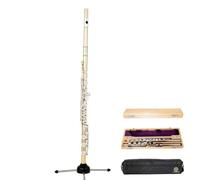 Long Aurosus copper alloy c flute professional intermediate metal flute with 958 silver lip and riser b foot split e lightweight flute for advancing players and professionals wood case,