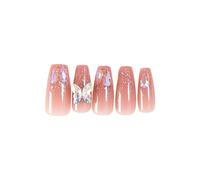 Long Ballerinas False Nails Butterfly Coffin Full Cover Artificial Detachable Press on Butterfly Coffin Press on Artificial