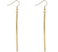 Long Bar Dangle Earrings for Women, Gold Plating Minimal Vertical Drop Earrings Dainty Geometric Statement Jewelry for Wedding & Party