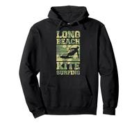 Long Beach Kite Surfing In California Coast Kitesurfing Pullover Hoodie