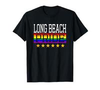 Long Beach Pride Gay Lesbian Queer LGBT Rainbow Flag T-Shirt