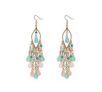 Long Beaded Dangle Earrings Boho Native Handmade Seed Bead Tassel Earring for Women Bohemian Large Statement Beaded Drop Fringe Earrings Traditional Jhumki Jhumki Jewelry Gifts