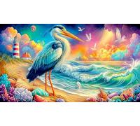 Long-beaked-colorful-stork 1000 Pieces Recycled Paper Jigsaw Puzzle Impossible Hard Difficult Educational Games for The Whole for Women, Gifts for Men 38x52cm/1000pcs