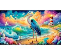 Long-beaked-colorful-stork Adult Jigsaws Puzzle 1000 Piece Fun Present & Activity for Home Educational Games Great Gift Idea for Adults Kids 38x52cm/1000pcs