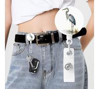 Long-Beaked Heron Badge Reels Retractable with Clip and Keychain Funny Cute Badge Clips Id Card Badge Holder for Office Worker Doctor Nurse