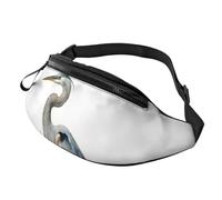 Long-beaked heron Fanny Pack for Men Women Crossbody Waist Bag Waterproof Sports Belt Bag Outdoor Hip Pack