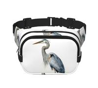 Long-Beaked Heron Fanny Pack For Women Waterproof Adjustable Belt Bags Waist Pack Fashion Casual Crossbody Bags Bum Bag For Running Workout Hiking Traveling, Black, One Size