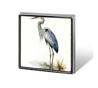 Long-beaked Heron Square Lapel Pin, Lightweight Aluminum Brooch Pins, Personalized Metal Badge Exquisite Fashion Pin Badge for Jackets Hat Bag Shirts Clothes Daily Wear & Gift